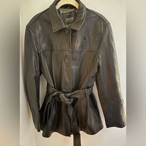 ADLER collection women’s black leather jacket